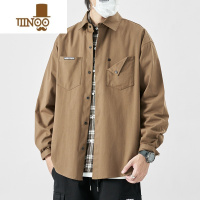 YANXU工装衬衫男日系潮牌痞帅百搭夹克长袖简约感潮流休闲外套
