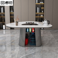 戴劲岩板茶桌椅组合现代家用阳台客厅简约茶桌办公室泡茶桌1.2桌