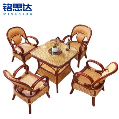 铭思达藤椅一桌四椅套