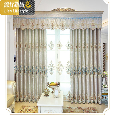 窗帘遮光布2019新款北欧简约卧室飘窗客厅欧式遮阳大气成品 三维工匠