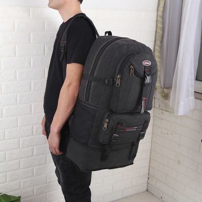 新款80升超大容量帆布双肩包男户外登山运动旅行背包女行李包大包