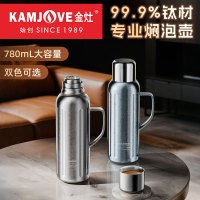 金灶T-28F机械温显纯钛保温壶大容量老白茶焖茶壶户外便携泡茶杯