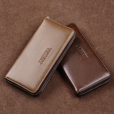 新款男士手拿包pu休闲夹包钱包咖啡色礼品男手拿包