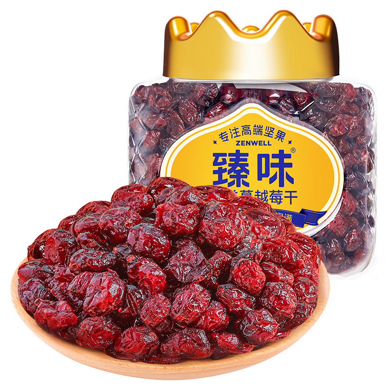 臻味-340g北美蔓越莓干(整粒)95%+水收法3-5年慢生长酸性砂质