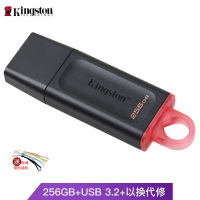 金士顿(Kingston)USB3.2 Gen1 U盘 DTX 时尚设计 轻巧便携 防尘拔盖设计 256GB 红色优盘