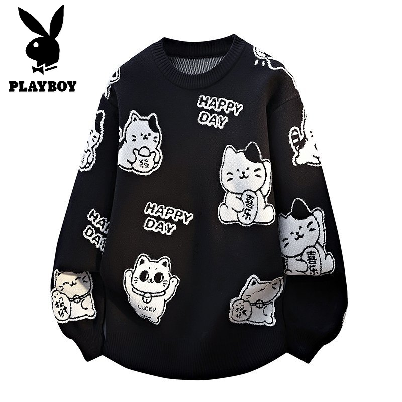 花花公子新款高品质[新款] 2025年秋冬款圆领针织毛衣男