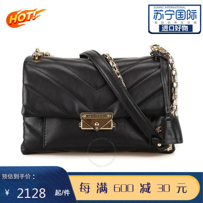 MichaelKors迈克科尔斯MK女包Cece系列黑色绗缝牛皮链条斜跨单肩包30T9G0EL8L-001默认