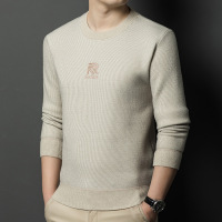 男士针织衫秋冬季新款圆领套头加绒保暖打底毛衣男