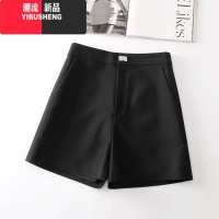 YIBUSHENG高腰绿色西装短裤女季2024新款百搭a字阔腿宽松四分白色休闲裤