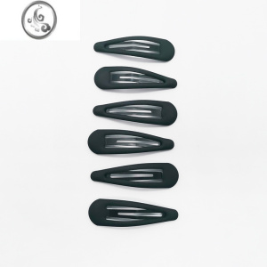 JiMi老马手工发饰夹子边夹刘海夹bb夹简约女黑色磨砂侧边发卡子水滴夹