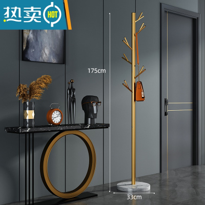 敬平意式轻奢挂衣架落地卧室简约实用房间移动式加厚置物晾衣杆 轻奢金立式鹿角复古晾晒架
