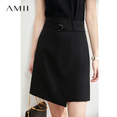 Amii极简气质修身半身裙2020夏季新款黑色显高显瘦a字裙短裙女