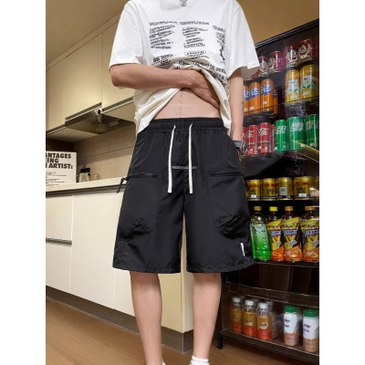 夏季男士薄款休闲宽松五分裤多口袋拉链速干沙滩裤男中裤