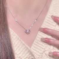 守护之心爱心S999足银项链女2024新款高级感轻奢小众锁骨颈链送女朋友老婆情人节七夕生日礼物