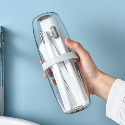 艺呈简约漱口刷牙杯子出差旅行家用洗漱牙刷盒便携式情侣牙缸牙具收纳透明白洗漱杯