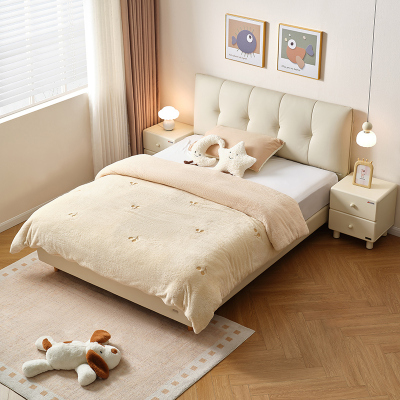 全友家居现代简约琴键软床2024新款次卧室猫抓皮艺儿童床