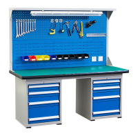 依韵珂重型工具桌+双四抽+双挂板带灯架150*75*80cm张