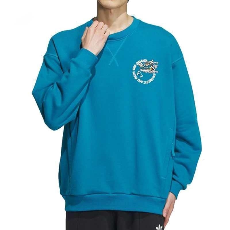 adidas/阿迪达斯三叶草卫衣运动休闲针织圆领男装套头衫IX4237 D