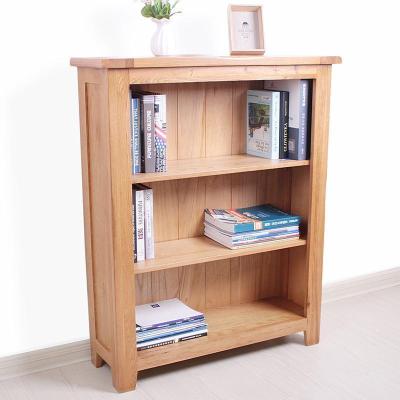 森美人实木书柜 北欧简约无落地书橱置物架展示架三层小书架 橡木书柜
