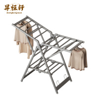 折叠晾衣架落地室内阳台折叠移动晒被子铝合金家用挂晾衣杆 晾衣架 1.6m 个