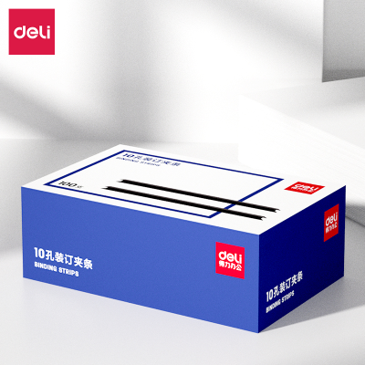 得力(deli)装订夹条压条 装订耗材100根/盒 黑色 3829夹条 15mm(可装订110张) 厂供