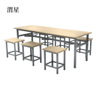 渭星冷轧钢六人餐桌学生食堂公司职员户外桌椅组合1600*600*750