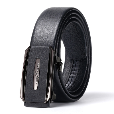 一禾亼物经典男士带身头层牛皮荔枝纹腰带男商务自动扣皮带DK-191