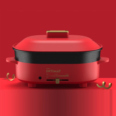 都市太太樱缇美涮烤锅电火锅家用多功能料理锅电烤炉火锅蒸煮炒煎涮烤一体电煮锅