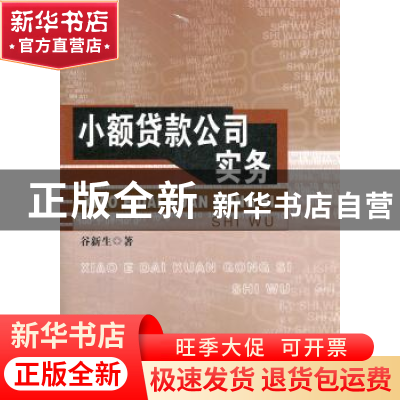 正版 小额贷款公司实务 谷新生著 安徽师范大学出版社 9787811413