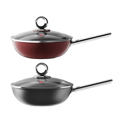 三禾炒锅32cm智巧感温设计0涂层微纳不粘锅LC32S4(颜色随机)