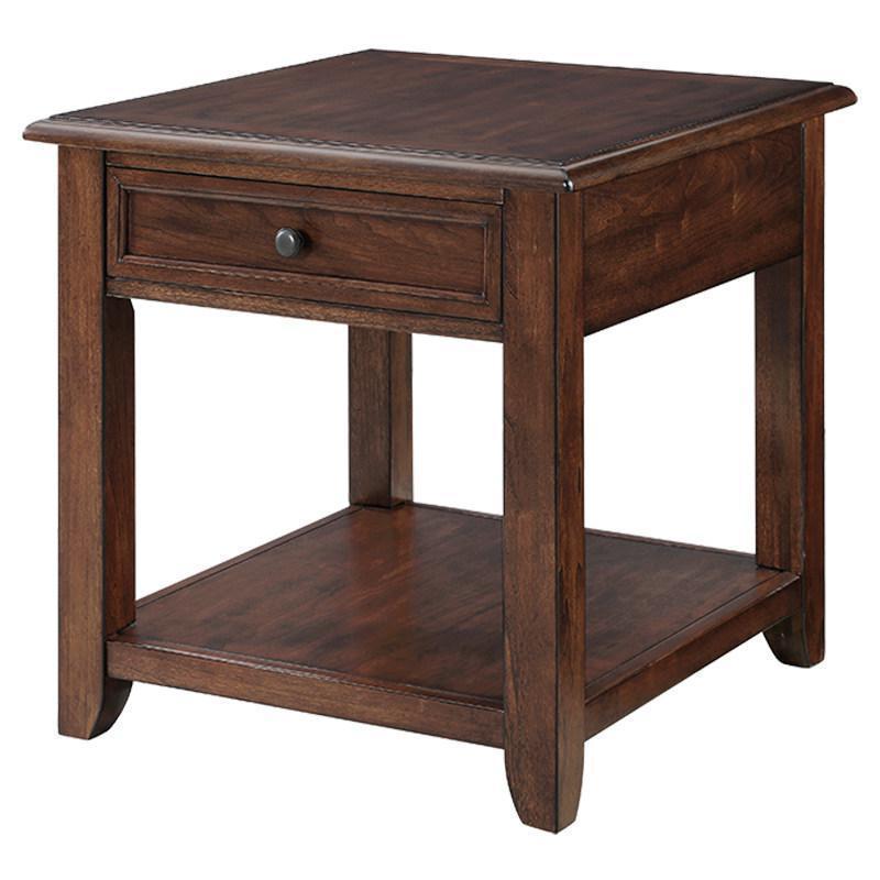 森美人美式床头柜实木小茶几边几简约轻奢正方形角几沙发边柜方几电话桌