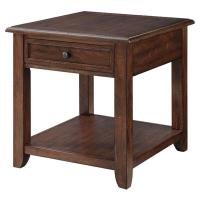 森美人美式床头柜实木小茶几边几简约轻奢正方形角几沙发边柜方几电话桌