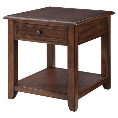 森美人美式床头柜实木小茶几边几简约轻奢正方形角几沙发边柜方几电话桌