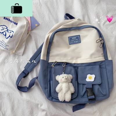 日系简约书包女韩版高中学生原宿ulzzang初中生背包森系ins双肩包NEW LAKE