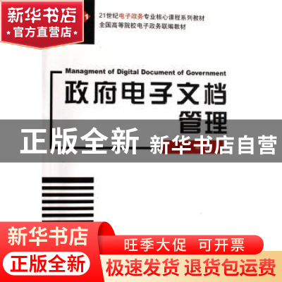 正版 政府电子文档管理 陈次白 北京大学出版社 9787301113981 书