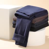 男士护膝羊毛蚕丝保暖裤温变护腰内穿贴身打底裤男款加肥加大秋裤