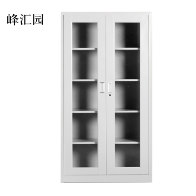 峰汇园钢制文件柜资料柜档案柜财务凭证柜带锁储物柜铁皮柜书柜通玻对开门文件柜
