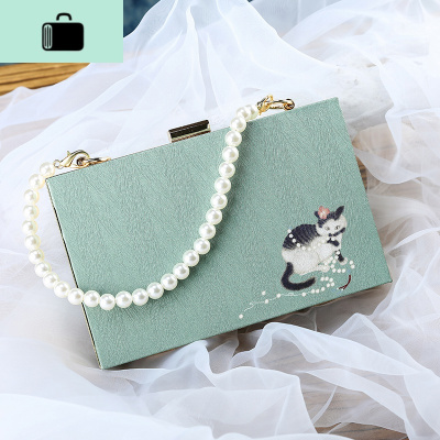 小斜跨包包女2020新款古风汉服包口金包珍珠单肩包旗袍配饰手提包NEW LAKE女斜挎包