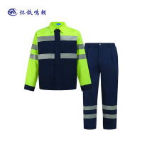 怀铁鸣朝 HT-095 车间作业人员服装春秋季纯棉劳保工作服套装 反光安全服 个性定制厂家直销