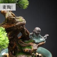 美帮汇中式仿真盆景迎客松绿植物客厅酒店家居玄关装饰品样板间软装摆件