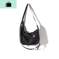 LKSTORE 蹦迪包街头邮差包 ins单肩潮牌斜挎包 男女同款NEW LAKE 黑色女斜挎包