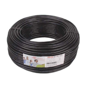 德力西RVV软护套线二芯1平方铜芯电线国标室内外工程电缆电源线 黑色100米 RVV 2*1