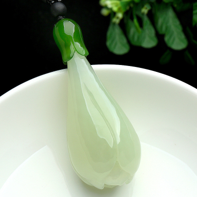 帛兰梓韵 天然和田玉白玉兰花吊坠玉石兰花吊坠时尚百搭毛衣链糯种