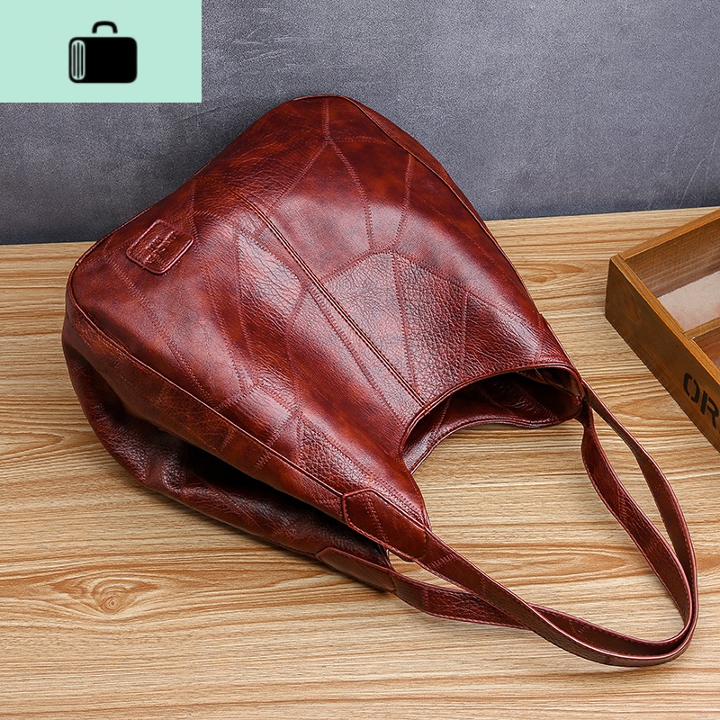 复古软皮托特包简约百搭单肩手提包多隔层大容量休闲潮NEW LAKE女斜挎包