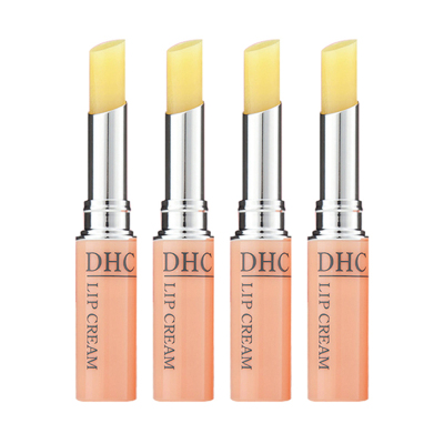 4只装-DHC蝶翠诗唇膏减淡唇纹持久保湿滋润防干裂天然植物无色橄榄护润唇膏1.5g修护白色系通用日本原装进口
