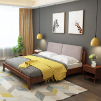 北欧实木床1.8米双人床主卧现代简约1.5米1.2m经济型小户型单人床