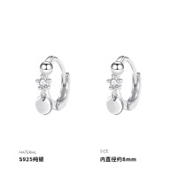 925纯银闪亮圆片耳扣女耳环耳饰精致小巧可爱学生礼物简约送女朋友老婆情人节七夕生日礼物