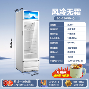 美的(Midea) 展示柜立式冷藏冰柜商用超市啤酒饮料水果茶叶火锅串串麻辣烫蛋糕保鲜美的 展示柜 SC-230GM(Q)