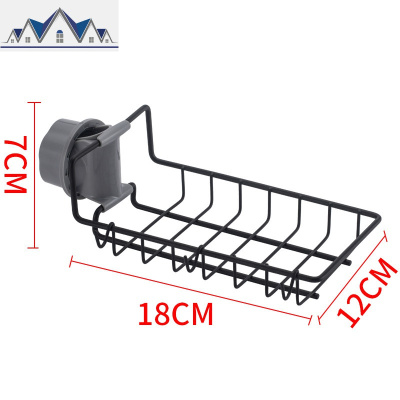 水龙头置物架沥水架厨房置物架家用厨房夹式免打孔水抹布收纳架 三维工匠