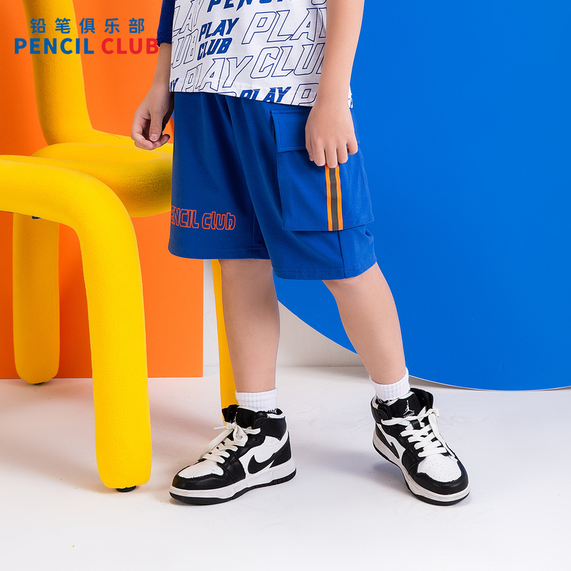 [1件3.5折]铅笔俱乐部2025夏装新品男童短裤儿童五分工装裤子中大童休闲中裤